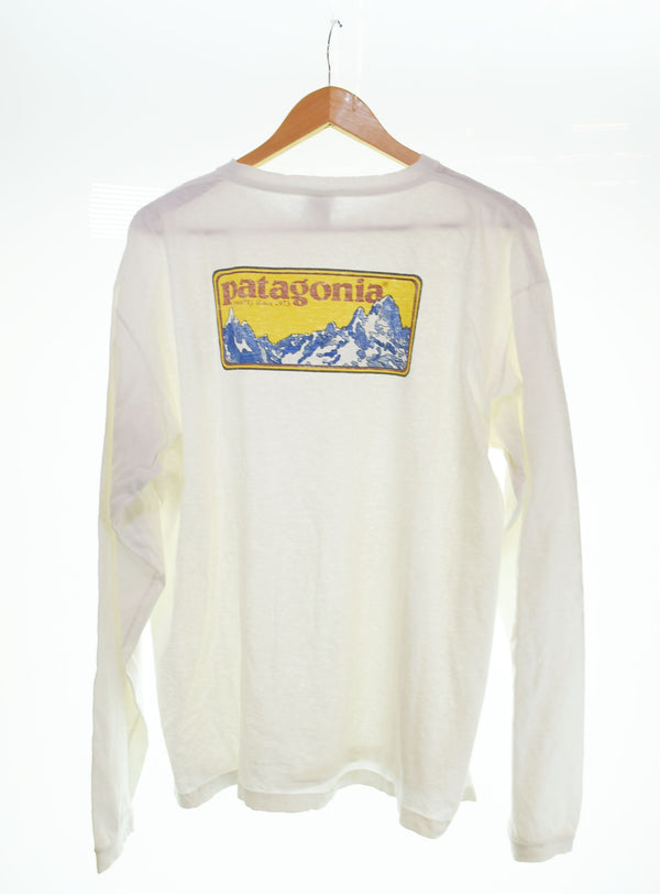 パタゴニア PATAGONIA 00s 00's Beneficial T's ロゴ バックプリント長袖Tシャツ ロンT ホワイト LLサイズ 103MT-2753