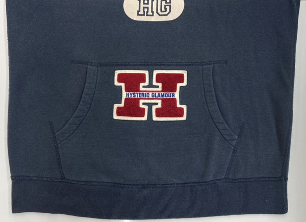 ヒステリックグラマー HYSTERIC GLAMOUR CHILLIN HOODIE SWEATSHIRT フーディー スウェットシャツ プルオーバー パーカー 裏起毛 トレーナー 紺 2CF-6760 パーカ ロゴ ネイビー Fサイズ 104MT-2127