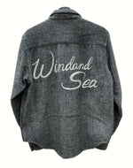 ウィンダンシー WIND AND SEA SDCL NEL TWEED SHIRT JACKET ネル ツイード シャツ ジャケット ヘリンボーン ロゴ 灰色 WDS-O-GEN-23-Q2-JK-01 長袖シャツ 総柄 グレー Mサイズ 104MT-881