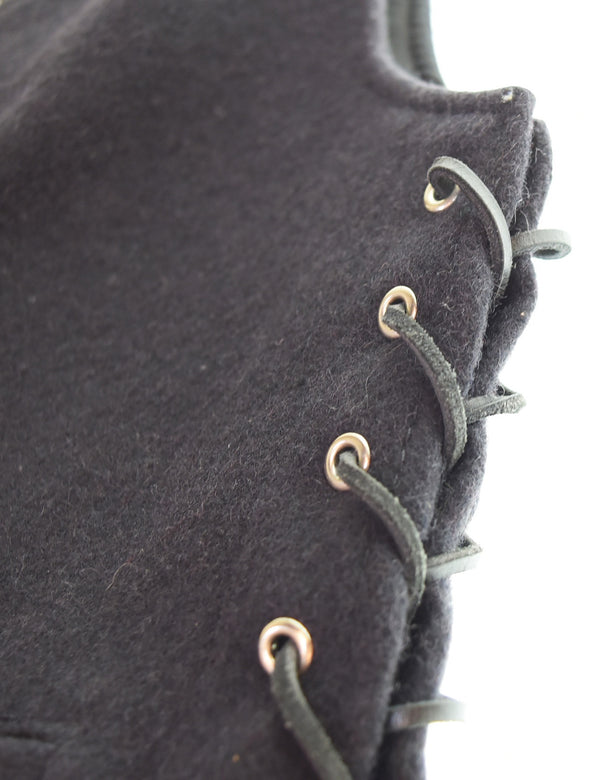 ショット SCHOTT 80'S サイド フリンジ レースアップ ベスト ベスト ブラック Mサイズ 103MT-3369