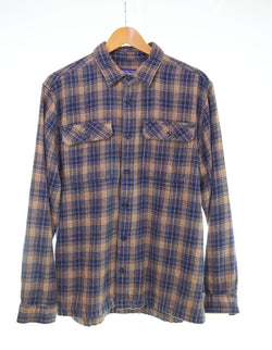 パタゴニア PATAGONIA ORGANIC COTTON オーガニックコットン 長袖 フランネルチェックシャツ 53947FA16 長袖シャツ ブラウン Mサイズ 103MT-2836