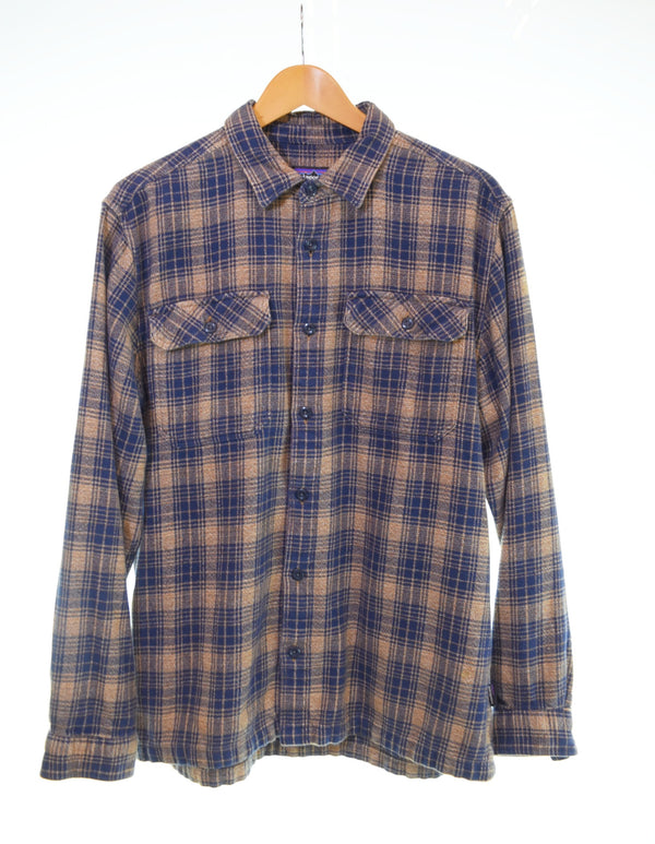 パタゴニア PATAGONIA ORGANIC COTTON オーガニックコットン 長袖 フランネルチェックシャツ 53947FA16 長袖シャツ ブラウン Mサイズ 103MT-2836