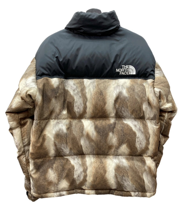 ザノースフェイス THE NORTH FACE × シュプリーム Supreme 13AW Fur Print Nuptse Jacket ファー プリント ヌプシ ナイロン ダウン 羽毛 アウター ブラウン系 茶色 ND01340 ジャケット 総柄 ベージュ Mサイズ 104MT-1802