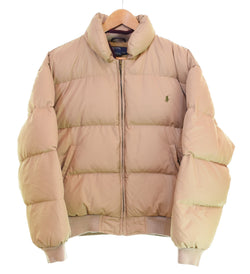 ラルフローレン RalphLauren ダウンジャケット DOWN JACKET ジップアップ 胸 ポニー YKK ZIP ジャケット ベージュ Mサイズ 103MT-3446