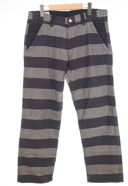 ウエストライド WESTRIDE ヘリンボーン ボーダー柄 パンツ ボトムスその他 ブラック 34 103MB-662