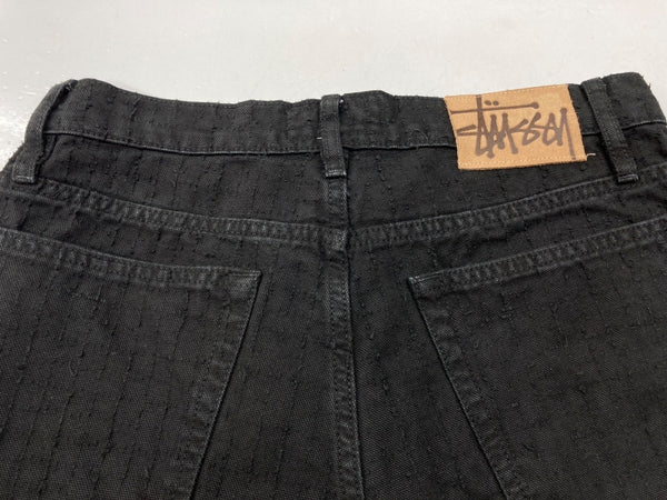 ステューシー STUSSY Big Ol Jean Canvas Needlepunch キャンバス ニードルパンチ パンツ 黒 無地 カーゴパンツ ブラック サイズ28 104MB-270