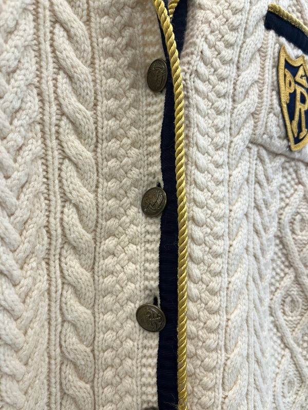 ラルフローレン RalphLauren カシミア混 ケーブルニットカーディガン ニットジャケット 白 カーディガン ホワイト Sサイズ 101LT-263