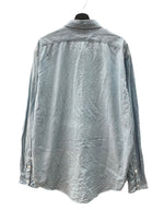 ダブルアールエル RRL 90s 三ツ星タグ ガチャポケ シャンブレー  猫目ボタン ワークシャツ 水色 長袖シャツ 無地 ブルー XLサイズ 104MT-2056