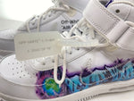 ナイキ NIKE 22年製 × OFF-WHITE オフ ホワイト AIR FORCE1 MID SP LTHR Graffiti エア フォースミッド グラフィティ 白 DR0500-100 メンズ靴 スニーカー ホワイト 27cm 104-shoes517