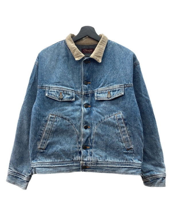 チャップス CHAPS 70s 80s DENIM JACKET デニム ジャケット 裏地ブランケット ボタン Gジャン アウター インディゴ Ralph Lauren 青 ジャケット 無地 ブルー Mサイズ 104MT-2068