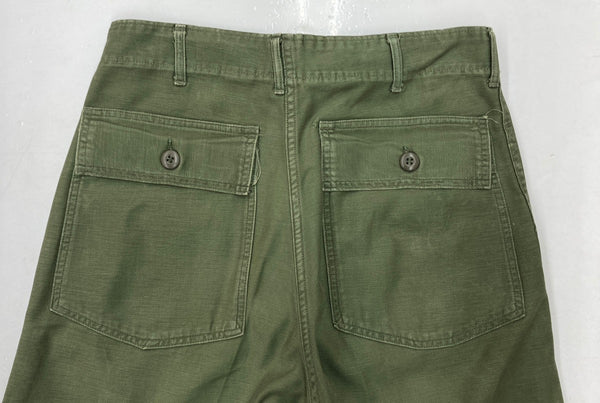 ミリタリー Military 60s 60年代 U.S.ARMY ベイカーパンツ コットンサテン OG-107 TYPE1 緑 無地 カーゴパンツ カーキ 32×33 104MB-219