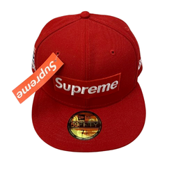 【中古】シュプリーム SUPREME × NEW ERA No Comp Box Logo G2709232021 帽子 メンズ帽子 キャップ レッド 7 1/2サイズ 201goods-826