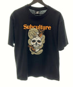 サブカルチャー Subculture SS PRINT TEE プリント Tシャツ スカル スネーク 黒 SCST-LTD01 2 Tシャツ プリント ブラック 104MT-215