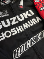 ジョーロケット JOE ROCKET SUZUKI YOSHIMURA スズキ ヨシムラ レーシングジャケット ワッペン バイク バイカー 赤 黒 ジャケット ブラック Lサイズ 101MT-5388