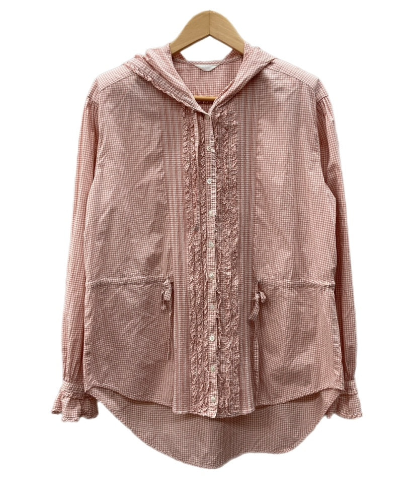 未使用 ピンクハウス フード ブラウス ピンタック ピコフリル リボン コットン S39DofCUffAJSQzAHgcw1MuHO4aLAH