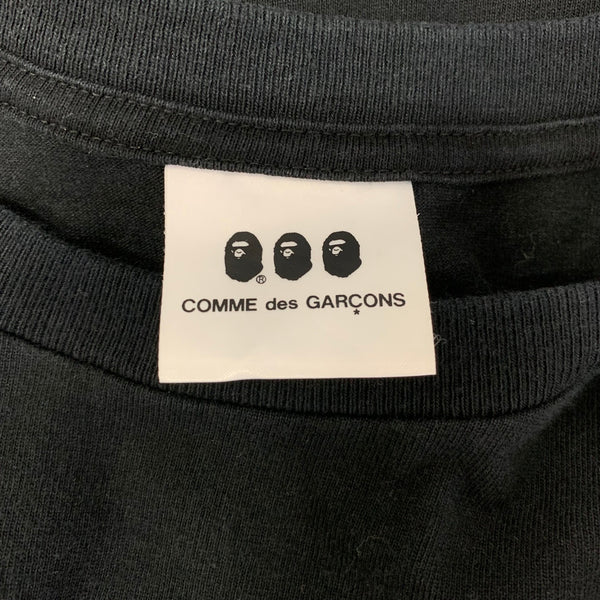 アベイシングエイプ A BATHING APE 大阪限定 COMME des GARCONS コラボ Tシャツ ブラック XLサイズ 201MT-4798
