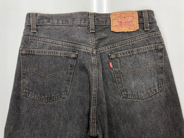 リーバイス Levi's 90s 90年代 501 先染め ブラック ジーンズ ジーパン USA製 ボタン裏544 無地 デニム ブラック W30 L34 104MB-294