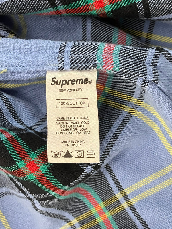 シュプリーム SUPREME 17AW Tartan Flannel Shirt Light Blue タータンチェック ネルシャツ  長袖シャツ ブルー Mサイズ 101MT-2695