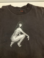 ファッション ヴィクティム FASHION VICTIM 90's 90年代 BETTY PAGE ベティーペイジ ピンナップガール 袖プリント ロンT VINTAGE ヴィンテージ ロンT ブラック Lサイズ 101MT-4460