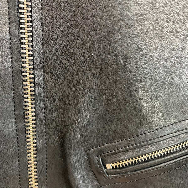 ディーゼル DIESEL l-korn-a Leather jacket with embossed Oval D ジャケット ブラック XLサイズ 201MT-3704