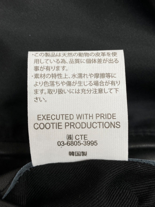 クーティー COOTIE PRODUCTIONS 24AW LSL Leather Vest レザー ベスト ジップアップ アウター 黒 ベスト 無地 ブラック Mサイズ 104MT-2102
