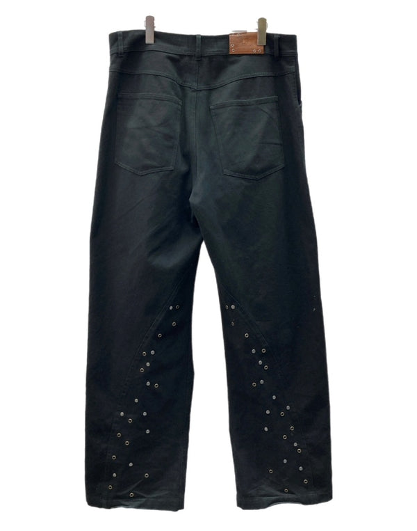 ザラ ZARA × ADSB ANDERSSON BELL アンダーソン ベル STUDS RELAX FIT PANTS スタッズ付き リラックス フィット パンツ ジップフライ 黒 総柄 デニム ブラック サイズ 34 104MB-332