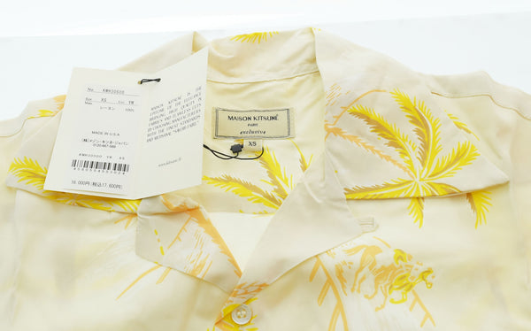 メゾンキツネ MAISON KITSUNE アロハシャツ ハワイアンシャツ ベージュ KMH30500 半袖シャツ ベージュ SSサイズ 103MT-1972