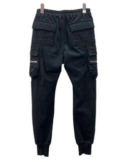 リックオウエンス Rick Owens 21SS MASTODON CARGO PANTS マストドン カーゴ パンツ スウェット ボタン ズボン 黒 無地 RU21S6396-BA カーゴパンツ ブラック US 38 104MB-384