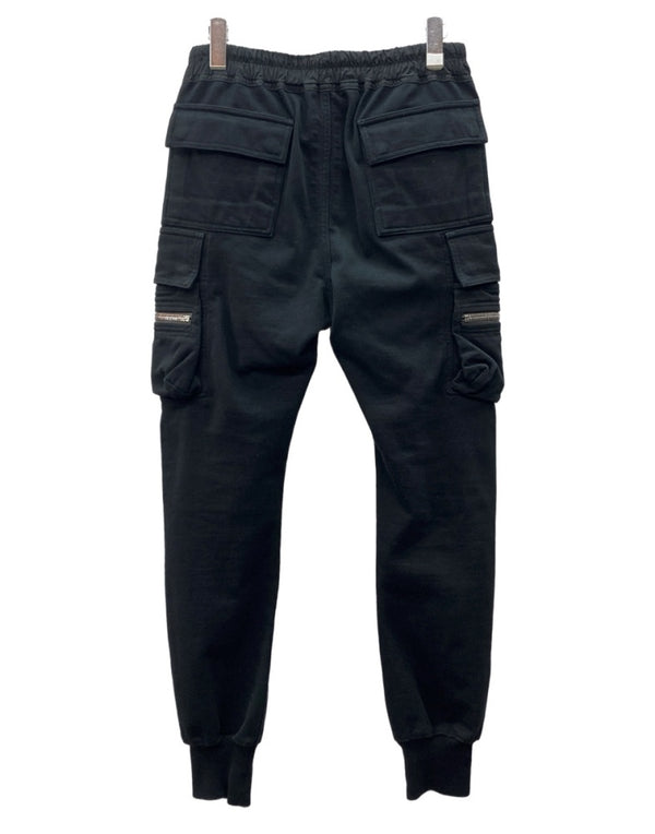 リックオウエンス Rick Owens 21SS MASTODON CARGO PANTS マストドン カーゴ パンツ スウェット ボタン ズボン 黒 無地 RU21S6396-BA カーゴパンツ ブラック US 38 104MB-384
