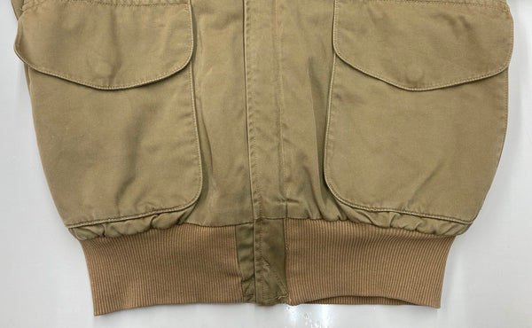 ダブルアールエル RRL 90s 90年代 三ツ星タグ A-2 TYPE フライトジャケット ブルゾン アウター ジャケット 無地 ベージュ Sサイズ 104MT-1996