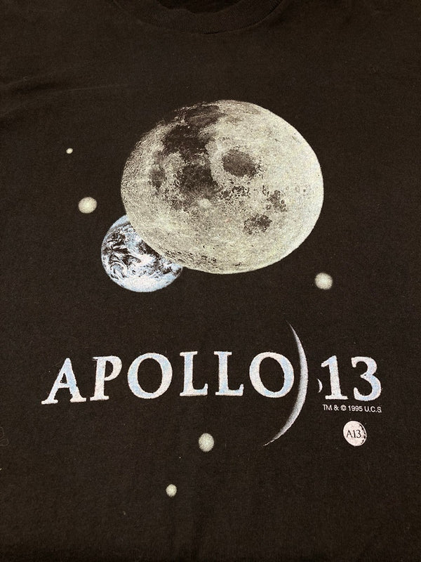 ヴィンテージ Vintage 90s 90's Apollo 13 アポロ FRUIT OF THE LOOM 黒 半袖  Tシャツ プリント ブラック Lサイズ 101MT-2416