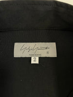 ヨウジ ヤマモト YOHJIYAMAMOTO POUR HOMME プールオム TUXEDO STAND COLLAR BLOUSE 黒 ブラウス 無地 HD-B10-500 サイズ2 長袖シャツ ブラック 101MT-4292