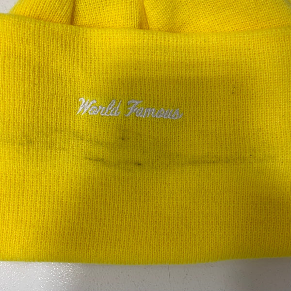 【中古】シュプリーム SUPREME ニューエラ クロス ボックス ロゴ ビーニー コラボ 帽子 メンズ帽子 ニット帽 黄色 201goods-662