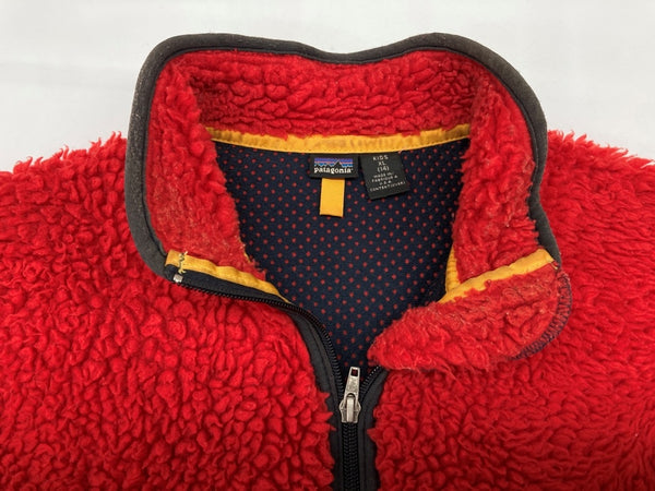 パタゴニア Patagonia レトロX ボアベスト フリース アウトドア 胸ポケット ロゴ刺繡 キッズ規格 USA製 RED 赤 STYLE65561 ベスト ロゴ レッド KIDS XL(14) 104LT-259