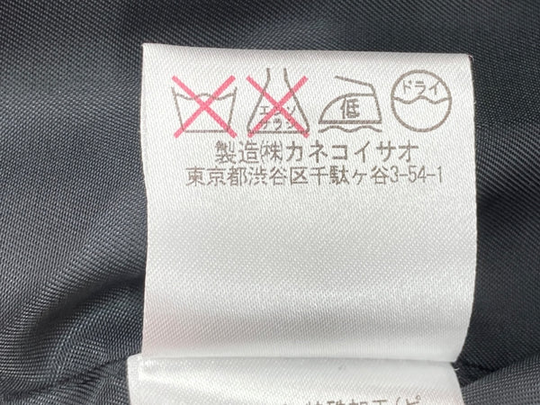 カネコイサオ KANEKO ISAO JACKET ノーカラー ピコフリル フロントボタン 肩パット フォーマル レトロ キュプラ BLACK 黒 K44FJ10 ジャケット ブラック 104LT-203