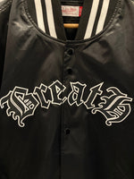 ミッチェル＆ネス Mitchell & Ness BREATH スタジャン ジャンパー 黒 ワッペン 2XL ジャケット ブラック 3Lサイズ 101MT-3239