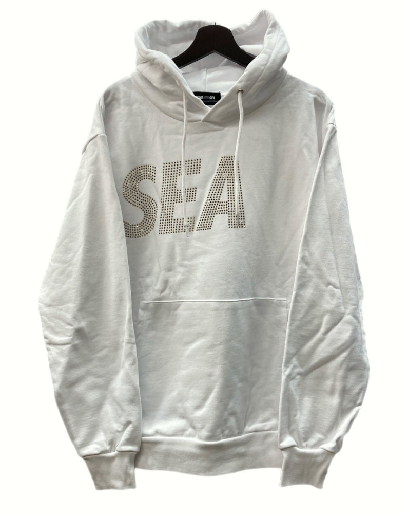 ウィンダンシー WIND AND SEA SEA RHINE STONE HOODIE シー ライン ストーン フーディ パーカー プルオーバー 白  WDS-O-SIG-24-Q1-CS-02 パーカ ロゴ ホワイト Lサイズ 104MT-579 | 古着通販のドンドンサガール