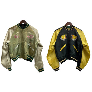 【曜日割引対象外】 ヴィンテージ vintage 50's Souvenir Jacket KOREA SPEED バタフライZIP スカジャン ジャケット ブラック 201MT-3859 VB