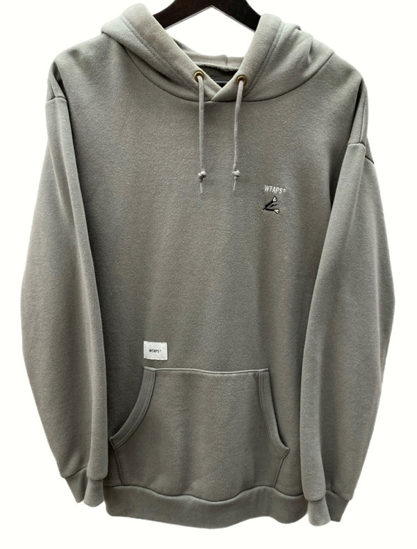 ダブルタップス WTAPS Crack Hoody クラック フーディ プルオーバー パーカー COTTON コットン ロゴ GRAY 182ATDT-CSM20 1 パーカ 刺繍 グレー 104MT-598