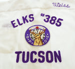 ヒルトン HILTON 70's  Bowling Shirt ボーリング シャツ 70s 70年代 MADE IN USA アメリカ製  半袖シャツ ホワイト Lサイズ 103MT-2692