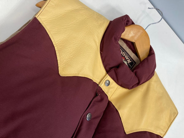 シュガーケーン SUGAR CANE 東洋エンタープライズ レザーヨーク ダウンベスト 60/40クロス グースダウン SC12067 XL ベスト ワインレッド LLサイズ 101MT-3745