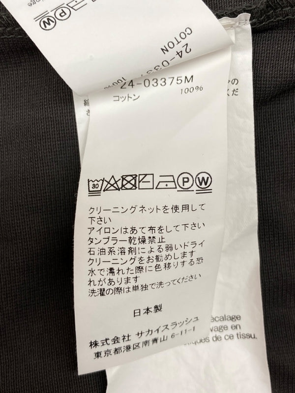 サカイ sacai 24SS Cotton Jersey Pullover ハーフジップ プルオーバー ポロシャツ 半袖 灰 24-03375M サイズ 2 半袖ポロシャツ 無地 グレー 104MT-2088