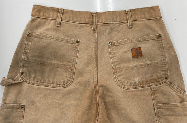カーハート Carhartt Loose Original Fit ダブルニー ダック ペインターパンツ メキシコ製 フェード 茶 無地 ボトムスその他 ブラウン 32×30 104MB-358