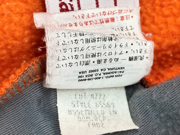 パタゴニア Patagonia 02年製 シンチラ スナップT フリース プルオーバー ハーフボタン リフレクター付 ロゴ刺繡 キッズ規格 ドミニカ共和国製 ORANGE 橙色 STYLE65569 ロゴ オレンジ KIDS XL(14) 104LT-260
