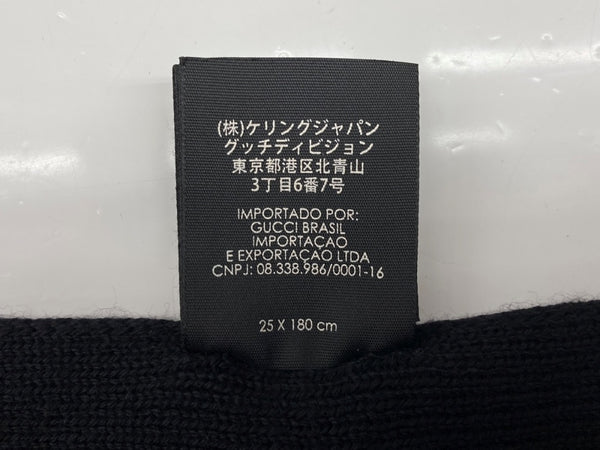 グッチ GUCCI GG LOGO SCARF ロゴ マフラー スカーフ 刺繍 黒 マフラー・ストール ロゴ ブラック 104Z-27