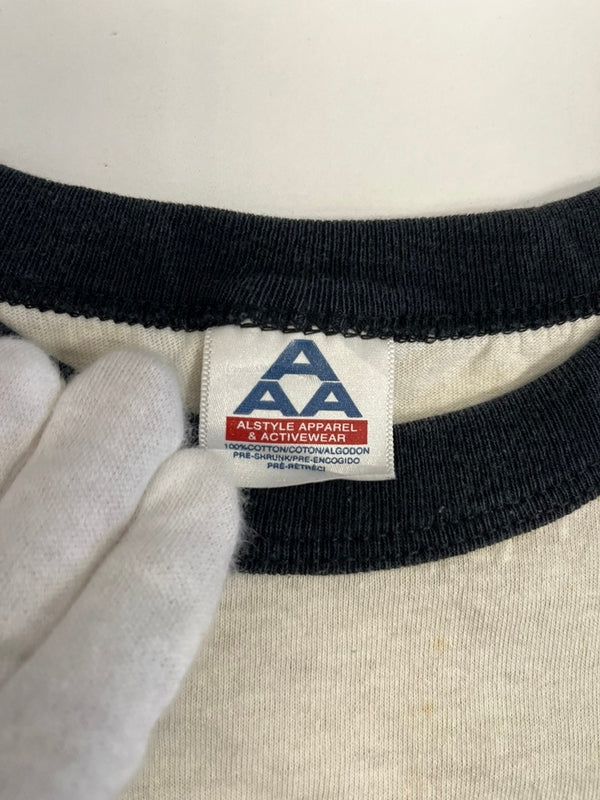 US US古着 Dumb and Dumber ジム・キャリーはMr.ダマー MOVIE TEE リンガーTシャツ 映画 ムービーT  Tシャツ ホワイト Sサイズ 101MT-4832