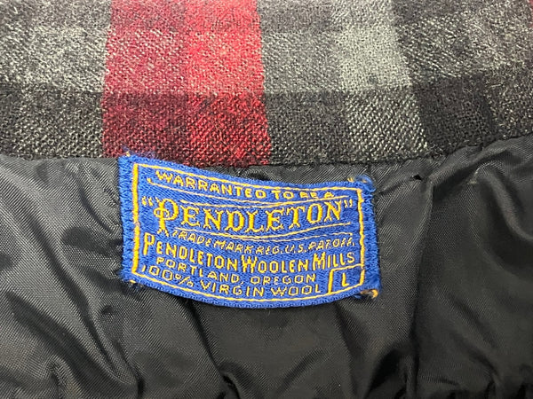 ペンドルトン PENDLETON 50's 50年代 オープンカラー ボードシャツ ウールシャツ 開襟 シャドーチェック vintage ヴィンテージ  長袖シャツ レッド Lサイズ 101MT-3255