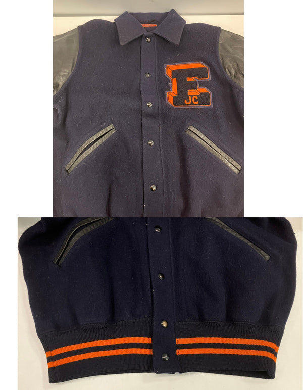 ヴィンテージ vintage 50's 50年代 KING-O-SHEA 襟付き スタジャン バーシティジャケット 袖レザー VARSITY JACKET スタジアム ジャケット ネイビー 101MT-5081
