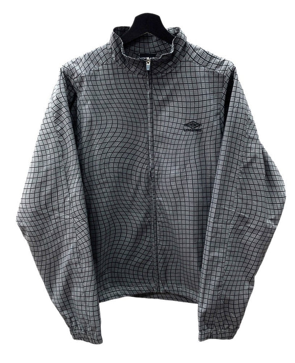 アンブロ UMBRO × PARANOID パラノイド SHELL CHECK ACTIVE JACKET 袖ドッキング シェル ジャケット 灰 ジャケット チェック グレー Lサイズ 104MT-1264