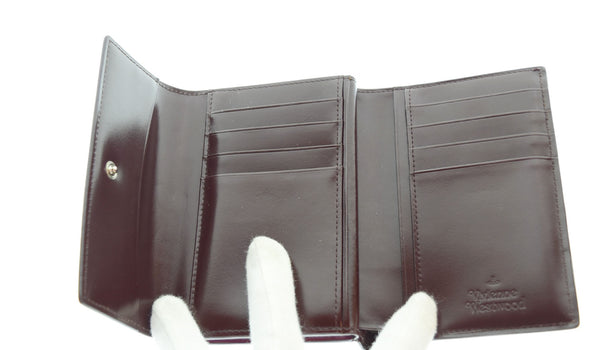 ヴィヴィアンウエストウッド Vivienne Westwood  がま口 三つ折り財布 ウォレット シルバー金具 ボルドー 赤系 財布・ケース レディース財布 レッド 103SA-21